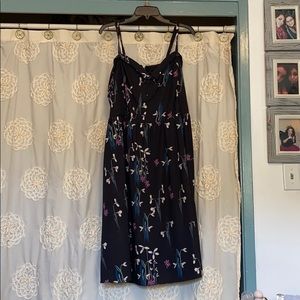 City chic midi black floral dress